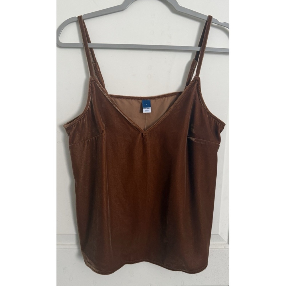 Old Navy Velvet Cami Top Brown Women's Size M NWT Boho Western Festival v-neck